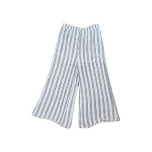 Anthropologie Wide-Leg Striped Pants in Gray and White